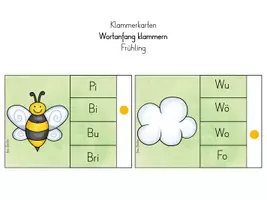 Vorschau - Spiele - Klammerkarten Wortanfang erkennen * Frühling - Seite 1