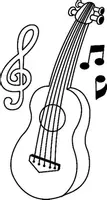 Aperçu - Matériel pour travaux manuels / dessin - Coloriage Guitare - Page de couverture