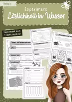 Vorschau - Arbeitsblätter - Experiment: Löslichkeit in Wasser, Wasser als Lösungsmittel - Deckblatt