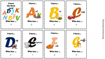 Vorschau - Bildkarten - I have... who has... Spiel - Die Alphabet Edition - Seite 1