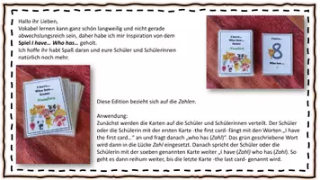 Vorschau - Bildkarten - I have... Who has... Spiel - Zahlen Edition - Deckblatt