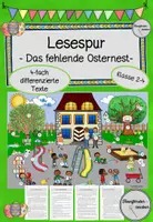 Vorschau - Arbeitsblätter - Lesespur - Das fehlende Osternest (Frühling/Ostern) - Deckblatt