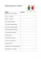Vorschau - Arbeitsblätter - Classroom phrases for students - Deckblatt