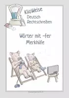 Vorschau - Bildkarten - Ferkel Ferdinand: Kleine Merkhilfe zu "Wörter mit fer-" - Deckblatt