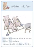 Vorschau - Bildkarten - Ferkel Ferdinand: Kleine Merkhilfe zu "Wörter mit fer-" - Seite 2