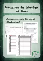Vorschau - Stundenentwürfe - Kennzeichen des Lebendigen bei Tieren-Stundenentwurf, Bucharbeit - Deckblatt