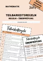 Vorschau - Arbeitsblätter - Teilbarkeitsregeln inklusive Arbeitsblatt und Lösungen - Deckblatt
