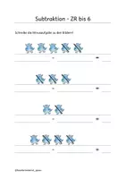 Vorschau - Arbeitsblätter - Subtraktion bis 6 - Arbeitsblätter - Seite 3