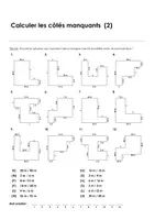 Aperçu - Feuilles d'exercices - Calculer les côtés manquants - 3 exercises avec mot solution - Page 3