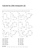 Aperçu - Feuilles d'exercices - Calculer les côtés manquants - 3 exercises avec mot solution - Page de couverture