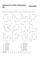 Aperçu - Feuilles d'exercices - Calculer les côtés manquants - 3 exercises avec mot solution - Page 1