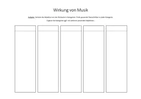 Vorschau - Arbeitsblätter - Adjektive zum Beschreiben der Wirkung von Musik - Deckblatt