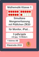Vorschau - Arbeitsblätter - M | Kl 1 | ZR20 | Simultane Mengenerfassung am Monitor - Deckblatt