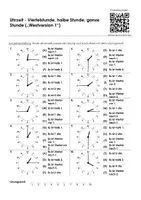 Vorschau - Arbeitsblätter - Uhrzeit Viertelstunde, halbe Stunde, ganze Stunde - 8 Multiple Choice Arbeitsblätter - Seite 3
