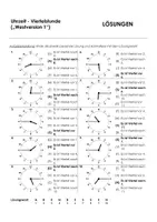 Vorschau - Arbeitsblätter - Uhrzeit Viertelstunde - 7 Multiple Choice Arbeitsblätter - Seite 1