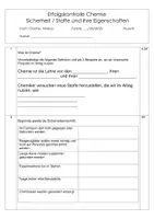 Vorschau - Klassenarbeiten - Klasse 8 Chemie Klassenarbeit Stoffe und ihre Eigenschaften - Deckblatt