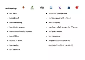 Vorschau - Arbeitsblätter - Holiday Bingo - free template - game worksheet - Seite 2