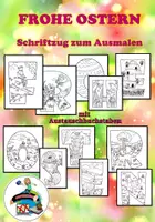 Vorschau - Präsentationen/Tafelbilder - Schriftzug "Frohe Ostern" zum Ausmalen - Deckblatt