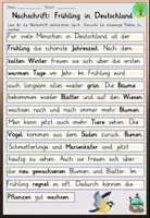Aperçu - Feuilles d'exercices - dictée pratiquée "Frühling in Deutschland" Allemand - Page de couverture
