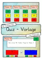 Vorschau - Spiele - Quiz - Vorlage / Template (mit Punkteanzeige) - Deckblatt