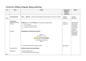 Vorschau - Stundenentwürfe - Unterrichtsentwurf - Writing a Cinquain: Spring awakening (interaktives PDF) - Seite 1