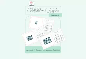 Vorschau - Aufgabenkarten - 1 Punktefeld - 4 Aufgaben (Legematerial zur Division und Multiplikation) - Deckblatt