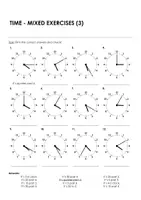 Aperçu - Feuilles d'exercices - TIME - MIXED EXERCISES (3) pour l'enseignement de l'anglais - Page de couverture