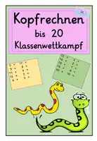 Vorschau - Spiele - Spiel: Kopfrechnen bis 20 Klassenwettkampf mit der Schlange - Deckblatt
