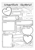 Aperçu - Apprentissages en autonomie - SCHWERTFISCH Steckbrief deutsch / allemand Biologie / bilingualer Unterricht - Page 1