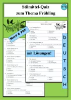 Vorschau - Arbeitsblätter - Lyrik im Frühling: Stilmittel Quiz - als PDF & Word - Deckblatt