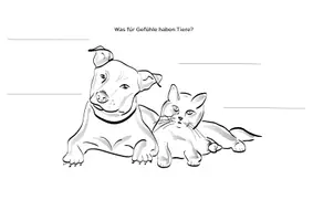 Vorschau - Arbeitsblätter - Was für Gefühle haben Tiere - Deckblatt