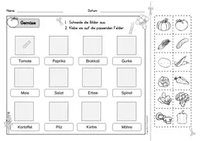 Vista previa - Unidades / Secuencias / Situaciones de Aprendizaje - Aléman - vegetales - hojas de trabajo - Gemüse- Deutsch - worksheets - página 2