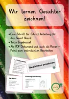 Vorschau - Arbeitsblätter - Gesichter zeichnen: Schritt-für-Schritt-Anleitung - Deckblatt