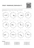 Aperçu - Feuilles d'exercices - Uhrzeit Viertelstunde 5 pour les cours d'allemand - Page de couverture