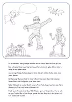 Vorschau - Arbeitsblätter - Lesemalblatt Halloween Deutsch - Deckblatt