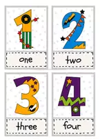 Vorschau - Poster - Flashcards - Numbers / Zahlen - Bildkarten für Englisch - Seite 1