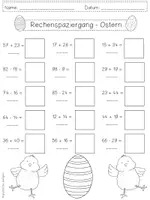Vorschau - Arbeitsblätter - Rechenspaziergang OSTERN Addition Subtraktion Zahlenraum 100 - 2 Differenzierungen - Klasse 2 - Seite 2