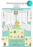 Vorschau - Arbeitsblätter - Rechenspaziergang OSTERN Einmaleins - 2 Differenzierungen - Deckblatt