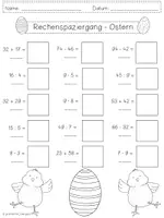 Vorschau - Arbeitsblätter - Rechenspaziergang OSTERN Grundrechenarten Zahlenraum 100 - 2 Differenzierungen - Klasse 2 - Seite 2