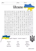 Vorschau - Arbeitsblätter - Ukraine Suchsel Buchstabengitter Grundschule Unterstufe - Deckblatt