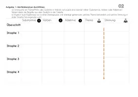 Vorschau - Arbeitsblätter - Arbeitsblatt Wortfelder und Stimmung in Gedichten - Deckblatt