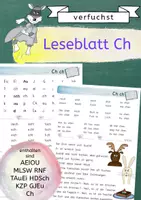 Vorschau - Arbeitsblätter - Leseblatt Ch: Buchst., Silben, Wörter, Sätze - AEIOU MLSWRNF TAuEiHDSch KZPGJEu Ch - Deckblatt