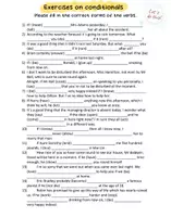 Vorschau - Arbeitsblätter - Exercises if-clauses, conditionals - Seite 1