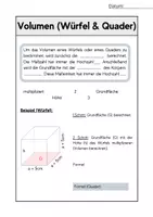 Vorschau - Arbeitsblätter - Volumen | Beispielkarten - Deckblatt