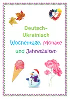 Vorschau - Fördermaterial/Inklusion - DaZ/DaF: Deutsch-Ukrainisch Wochentage Monate Jahreszeiten - Deckblatt