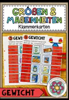 Vorschau - Aufgabenkarten - GRÖßEN UND MAßEINHEITEN - Gewicht (Klammerkarten) - Deckblatt