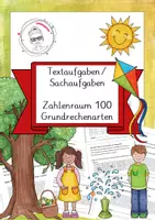 Vorschau - Arbeitsblätter - Textaufgaben, Sachaufgaben ZR100 (alle 4 Grundrechenarten) - Deckblatt