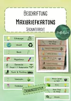 Vorschau - Mal- und Bastelvorlagen - Maxibriefkartons Etiketten - Ordnungssystem - Sachunterricht - Deckblatt
