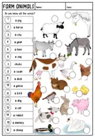 Vorschau - Arbeitsblätter - Farm Animals & Pets: Vocabulary Worksheets (2 versions) - Seite 2