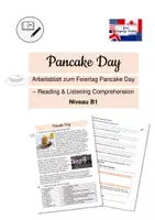 Vorschau - Stundenentwürfe - Pancake Day - History, Tradition & Jamie Oliver's Pancakes - B1 - Deckblatt
